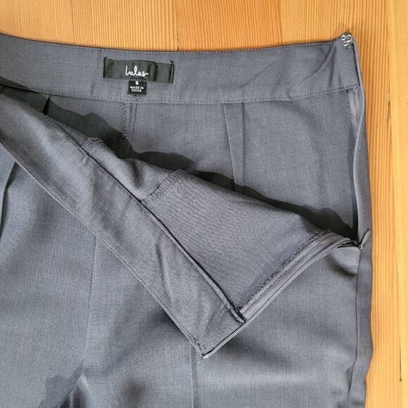Lulus grey straight leg trousers lightweight office minimalist neutral business - Picture 6 of 13